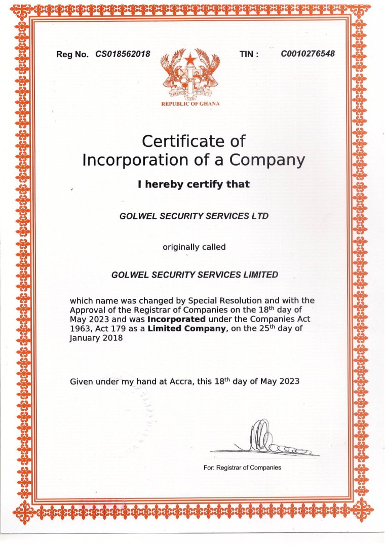 Certificate of Incorporation